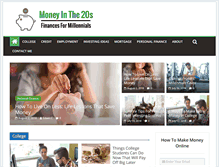 Tablet Screenshot of moneyinthe20s.com